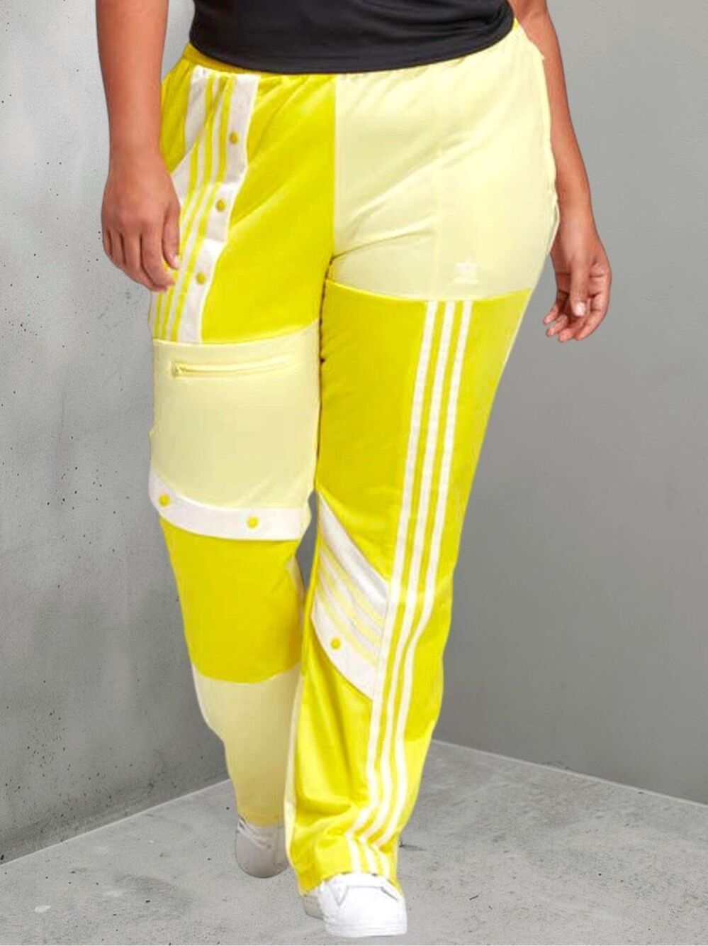 Adidas x Daniëlle Cathari Wide Leg Deconstructed Patchwork Track Pants Yellow 3X - Picture 4 of 16